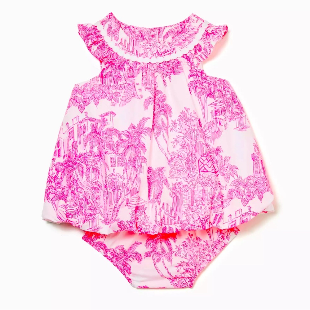 Lilly Pulitzer Baby Paloma Bubble Dress with diaper cover 3-6 months